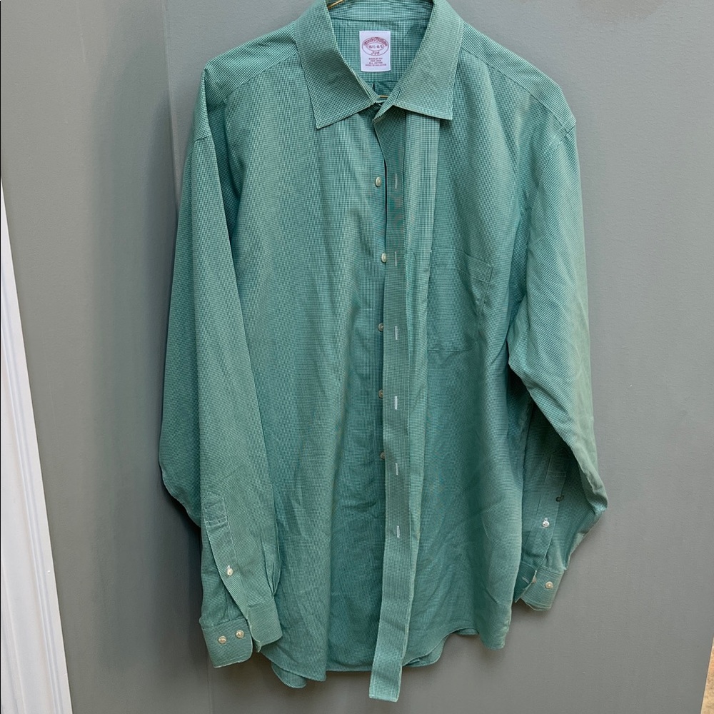 Brooks Brothers Green Checkered Shirt